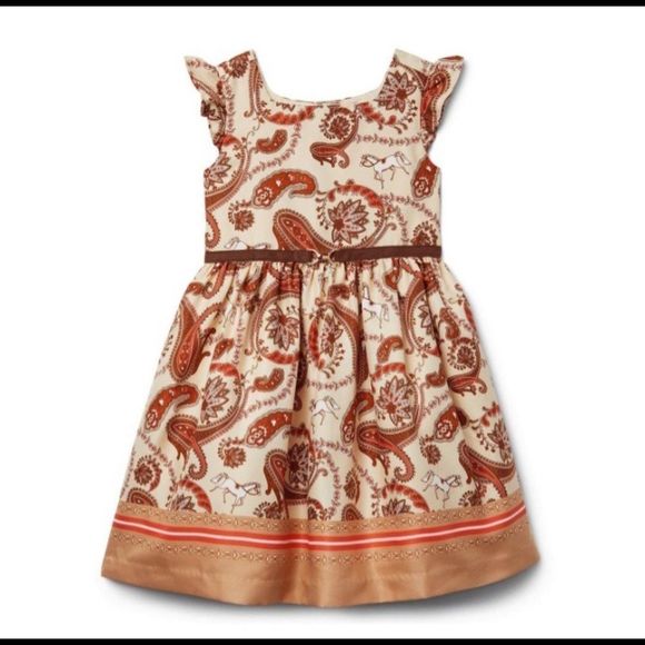 Janie and Jack Other - Janie and Jack Dress Paisley Print in Cream and Orange